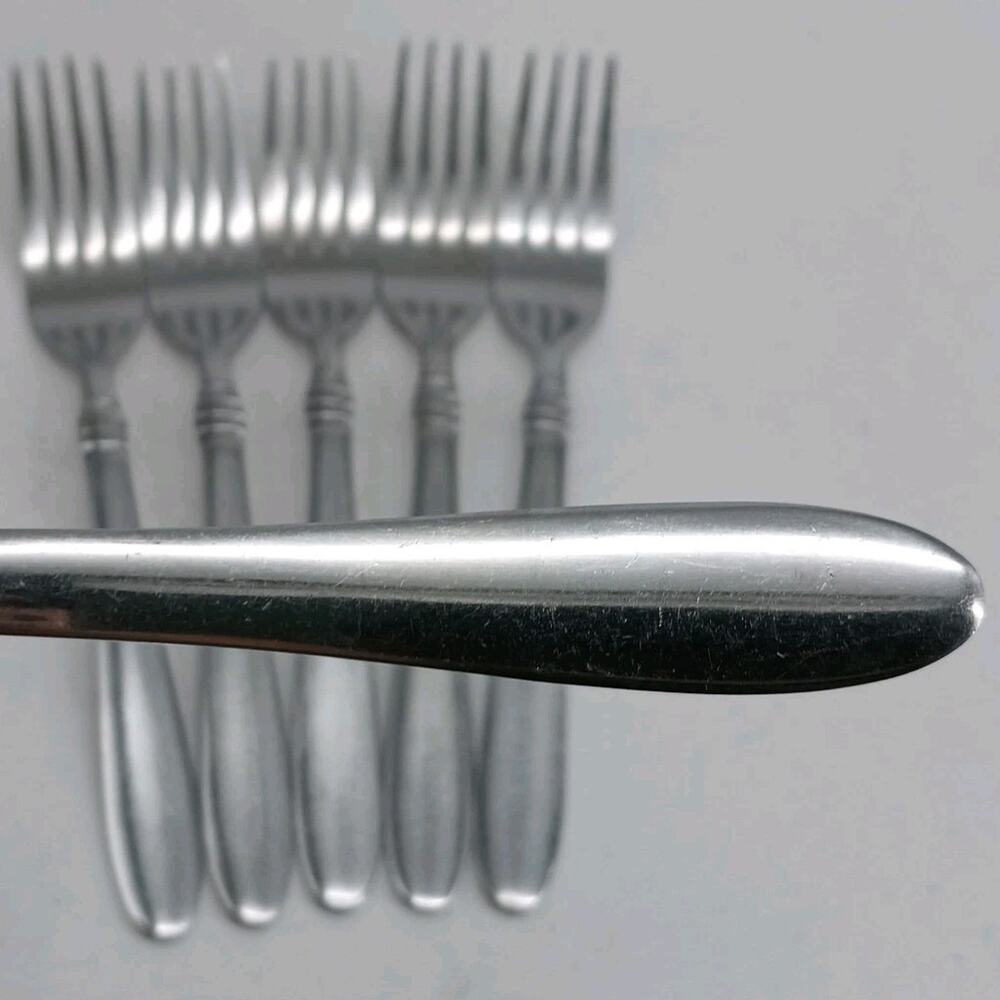 6X SF Oneida Banbury Pattern Stainless Steel Flatware Salad Forks